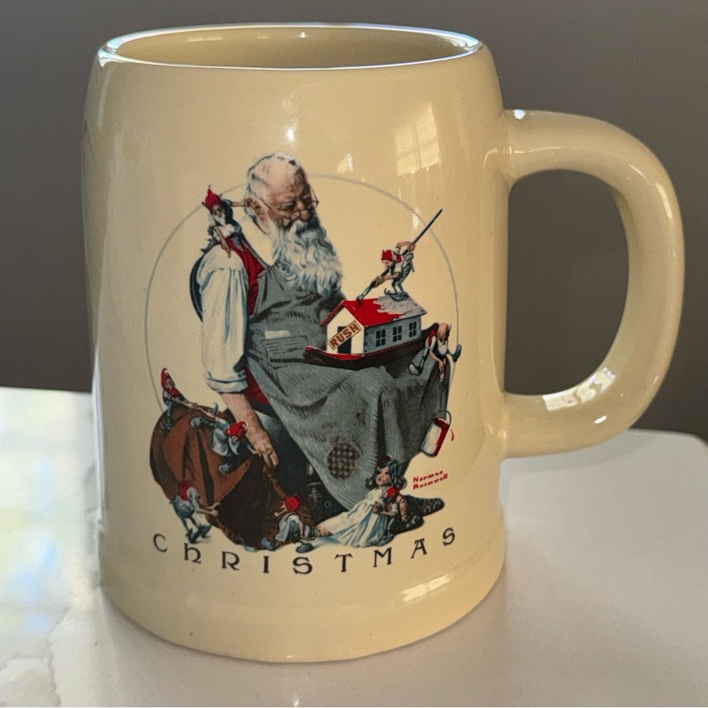 Vintage Limited Edition Norman Rockwell "Santa's Helper" Mug